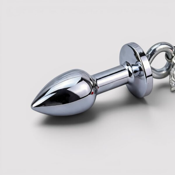 Nút Hậu Môn (Butt Plug) Inox Gắn Đá Có Chuông Cao Cấp
