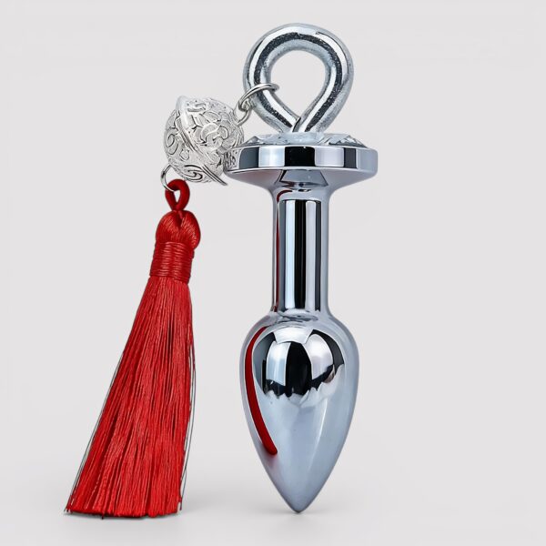 Nút Hậu Môn (Butt Plug) Inox Gắn Đá Có Chuông Cao Cấp