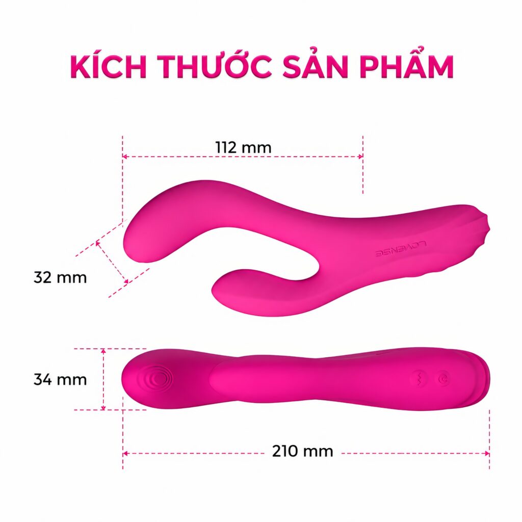 Máy Rung Điểm G Cao Cấp Lovense Osci 3 - Rung Ngoáy Tỏa Nhiệt Điều Khiển App Từ Xa 9 Kích thước thực tế của Lovense Osci 3